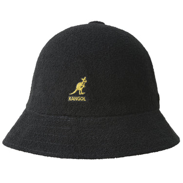 Kangol Bermuda Casual Bucket Hat in Black / Gold #color_ Black / Gold
