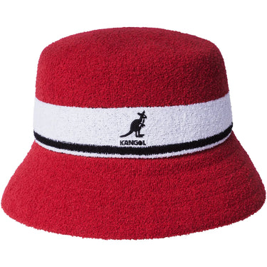 Kangol Bermuda Stripe Textured Bucket Hat in Scarlet