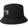 Kangol Club Rev Reversible Bucket Hat in Black / Khaki #color_ Black / Khaki