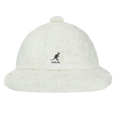 Kangol Faux Fur Casual Bucket Hat in Cream #color_ Cream