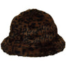 Kangol Faux Fur Casual Bucket Hat in Leopard Melange