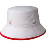 Kangol Golf Rev Reversible Bucket Hat in White / Red #color_ White / Red