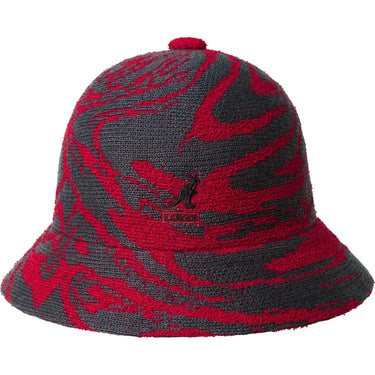 Kangol Liquify Casual Jacquard Bucket Hat in Red / Deep Springs #color_ Red / Deep Springs
