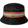 Kangol Slick Stripe Bin Jacquard Knit Bucket Hat in Black #color_ Black