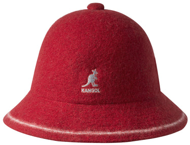 Kangol Stripe Casual Wool Bucket Hat in Red / Off White