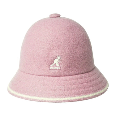 Kangol Stripe Casual Wool Bucket Hat in Dusty Rose / Off White