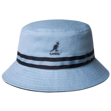 Kangol Stripe Lahinch Classic Cotton Bucket Hat in Lt. Blue / Navy #color_ Lt. Blue / Navy