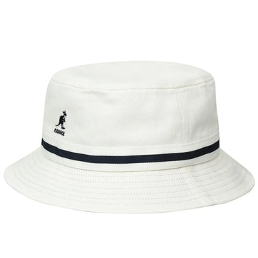 Kangol Stripe Lahinch Classic Cotton Bucket Hat in White / Navy