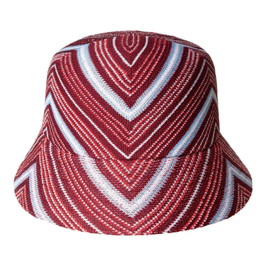 Kangol Tropic Diagonal Stripes Bucket Hat in Cranberry
