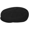 Kangol Wool Hawker Newsboy Flat Cap in Black #color_ Black