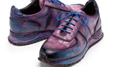 Paul Parkman Men's Textured Leather Sneakers in Blue & Purple