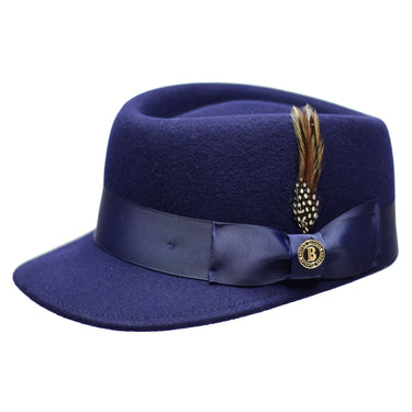 Bruno Capelo Legionnaire OG Solid Colored Wool Dress Cap in Navy
