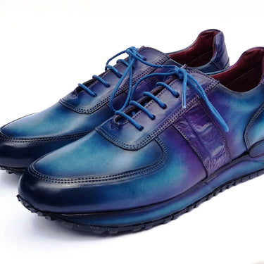 Paul Parkman Men's Turquoise & Purple Patina Sneakers in #color_