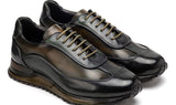 Paul Parkman Men's Patina Leather Sneakers in Green