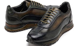 Paul Parkman Men's Patina Leather Sneakers in Green