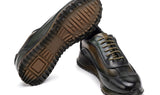 Paul Parkman Men's Patina Leather Sneakers in Green