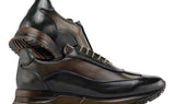 Paul Parkman Men's Patina Leather Sneakers in Green