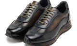 Paul Parkman Men's Patina Leather Sneakers in Green