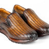 Paul Parkman Men's Woven Leather Slip-On Sneakers in Brown in Brown
