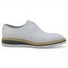 Carrucci Shoes Laceless Loafer Contrast Sole in White