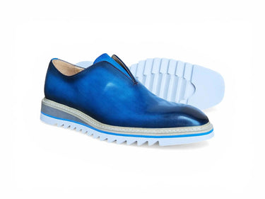 Carrucci Shoes Laceless Loafer Contrast Sole