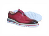 Carrucci Shoes Laceless Loafer Contrast Sole