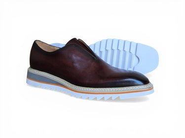 Carrucci Shoes Laceless Loafer Contrast Sole