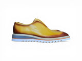 Carrucci Shoes Laceless Loafer Contrast Sole
