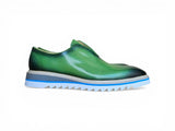 Carrucci Shoes Laceless Loafer Contrast Sole