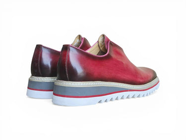 Carrucci Shoes Laceless Loafer Contrast Sole
