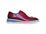 Carrucci Shoes Laceless Loafer Contrast Sole