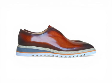 Carrucci Shoes Laceless Loafer Contrast Sole