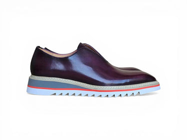 Carrucci Shoes Laceless Loafer Contrast Sole