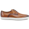 Carrucci Shoes Leather Derby Dress Sneaker in Cognac #color_ Cognac