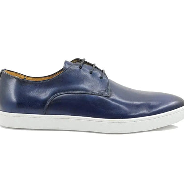 Carrucci Shoes Leather Derby Dress Sneaker in Navy