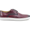 Carrucci Shoes Leather Derby Dress Sneaker in Burgundy #color_ Burgundy