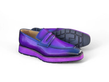 Carrucci Shoes Leather Penny Loafer Chunky Sole