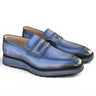 Carrucci Shoes Leather Penny Loafer Chunky Sole in Gray