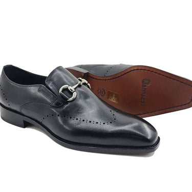 Carrucci Shoes Leather Sole Horsebit Loafer