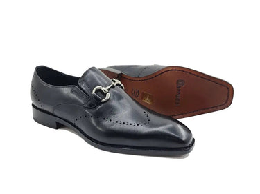 Carrucci Shoes Leather Sole Horsebit Loafer