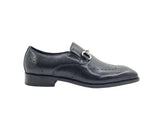 Carrucci Shoes Leather Sole Horsebit Loafer in Black