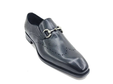 Carrucci Shoes Leather Sole Horsebit Loafer