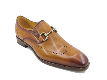 Carrucci Shoes Leather Sole Horsebit Loafer