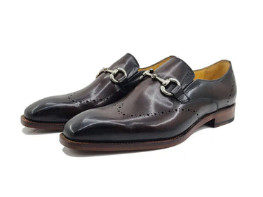 Carrucci Shoes Leather Sole Horsebit Loafer