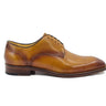 Carrucci Shoes Burnished Leather Plain Toe Blucher in Cognac