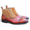 Leather & Suede Slip-On Boot in Cognac #color_ Cognac