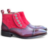 Leather & Suede Slip-On Boot in Burgundy #color_ Burgundy