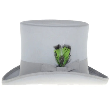 Ferrecci Premium Top Hat in Light Grey Wool Victorian Elegance in