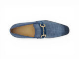 Carrucci Shoes Linen Loafer Gold Buckle Slip-On