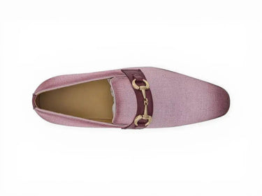 Carrucci Shoes Linen Loafer Gold Buckle Slip-On
